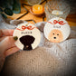 Personalised Christmas Dog And Bow Ceramic Tree Decoration