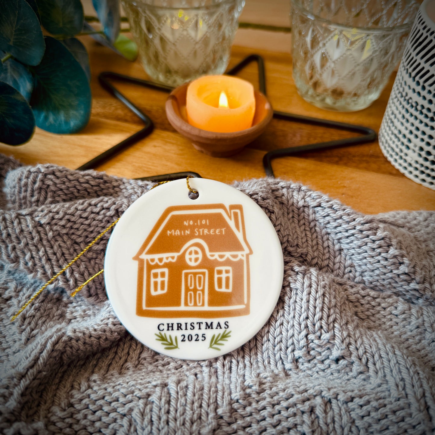 Personalised Gingerbread House Christmas Tree Decoration