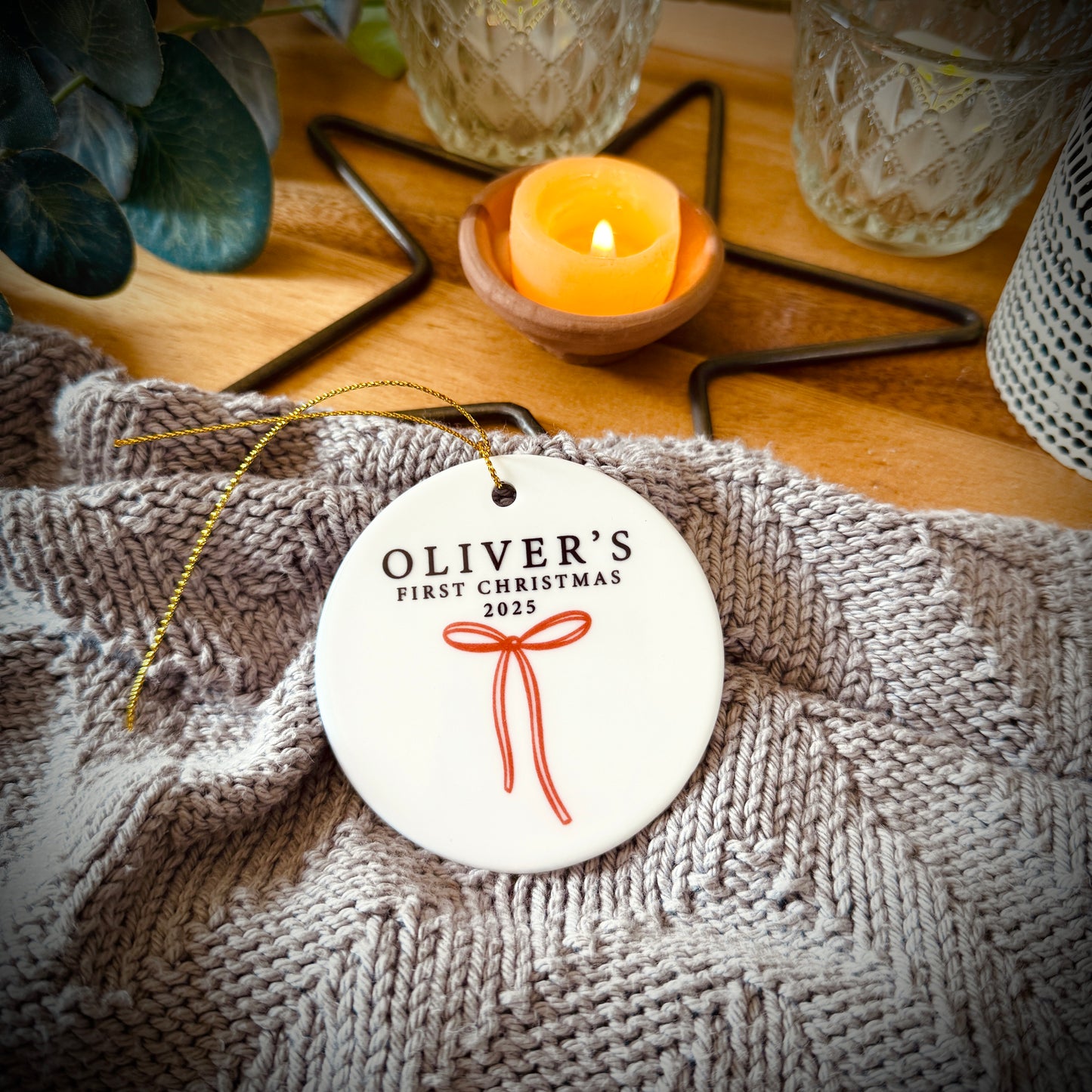 Personalised Baby's First Christmas Ceramic Christmas Tree Decoration