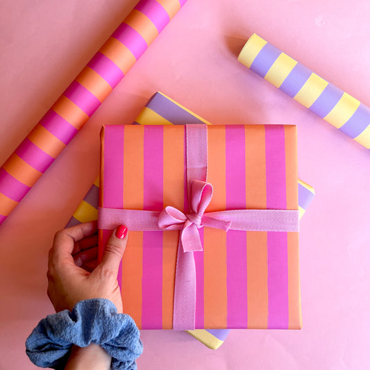 Luxury Candy Cane Bright Striped Christmas Wrapping Paper