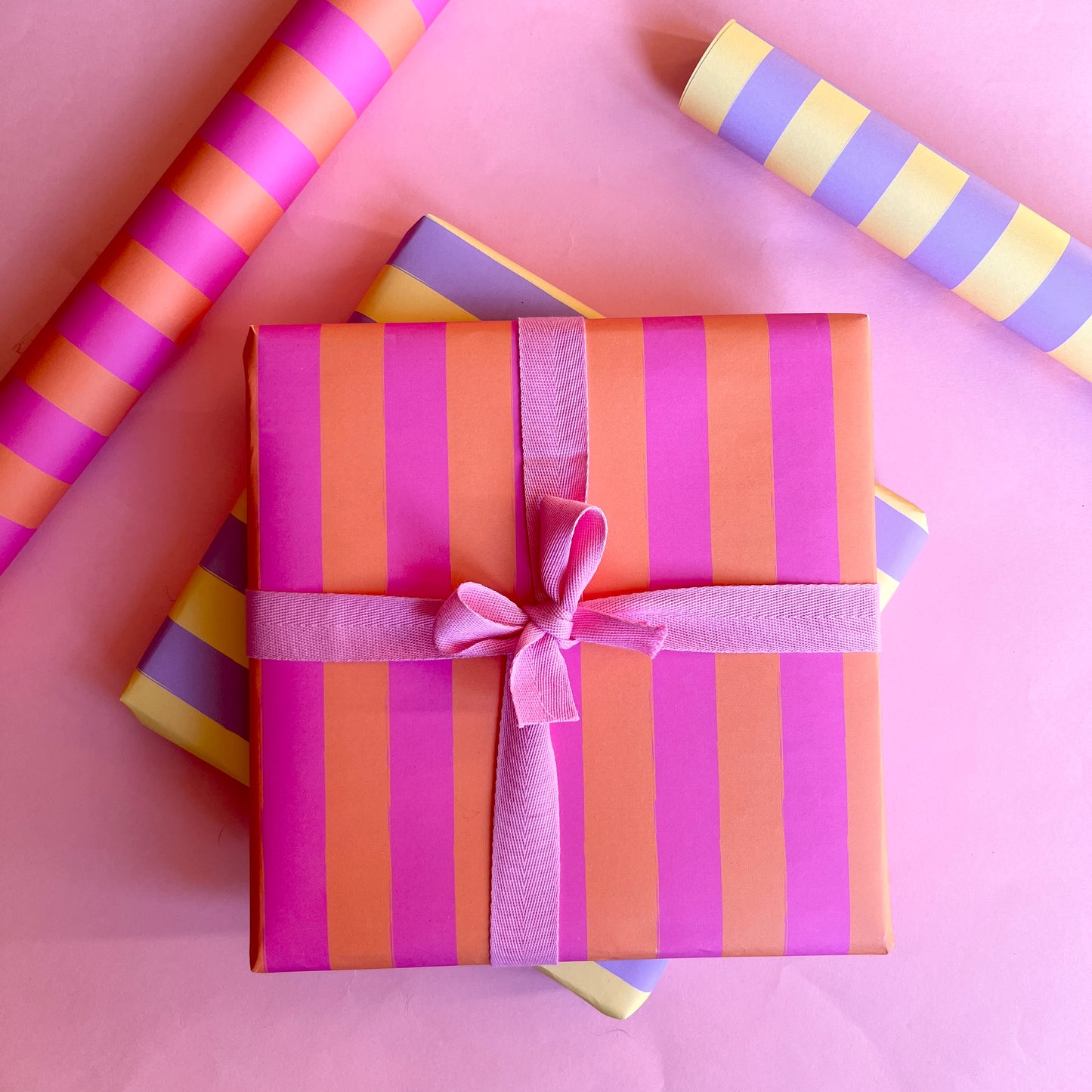 Luxury Candy Cane Bright Striped Christmas Wrapping Paper