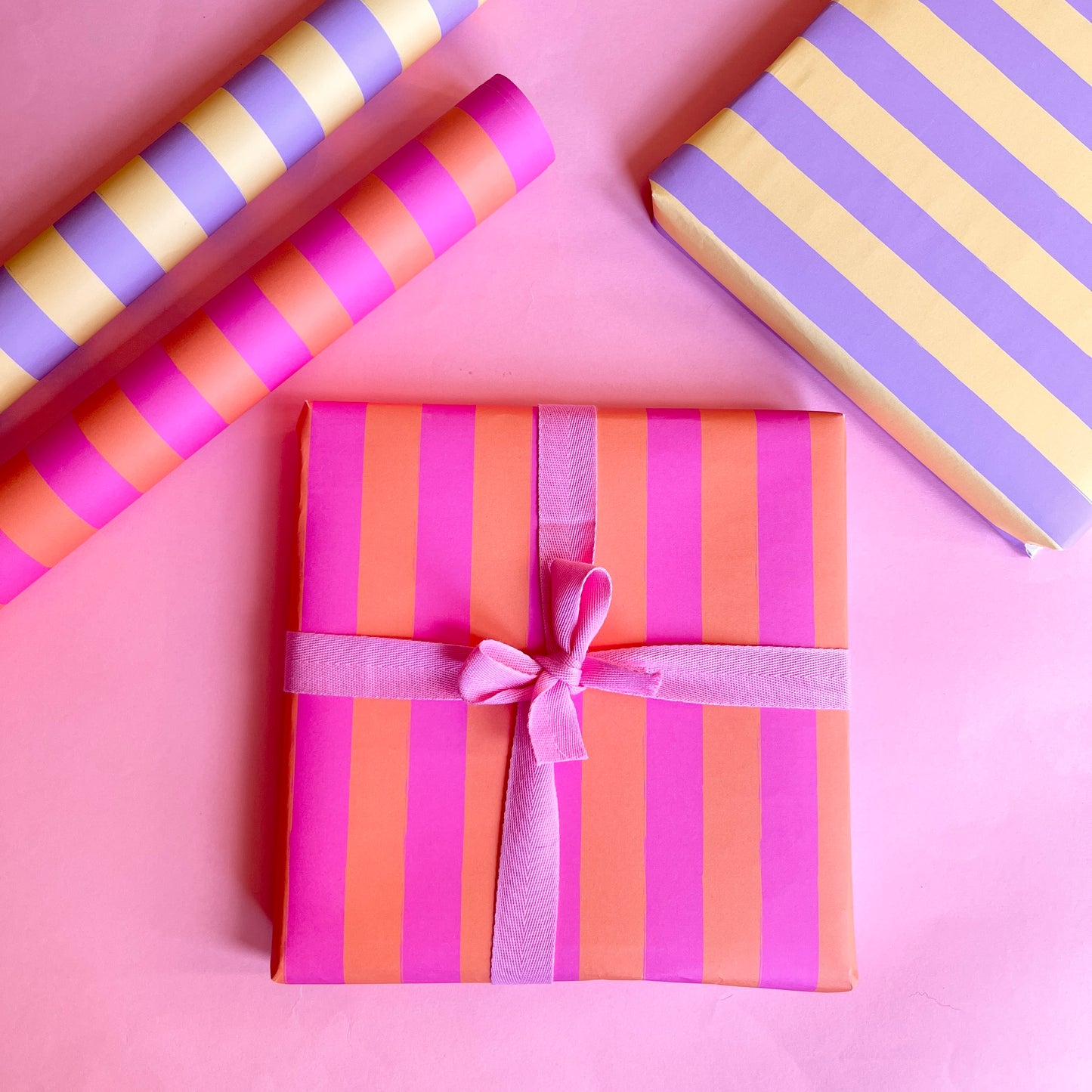 Luxury Candy Cane Bright Striped Christmas Wrapping Paper