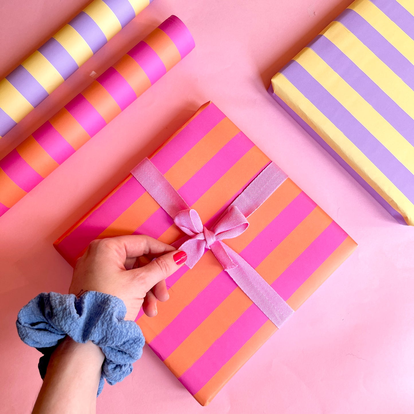 Luxury Candy Cane Bright Striped Christmas Wrapping Paper