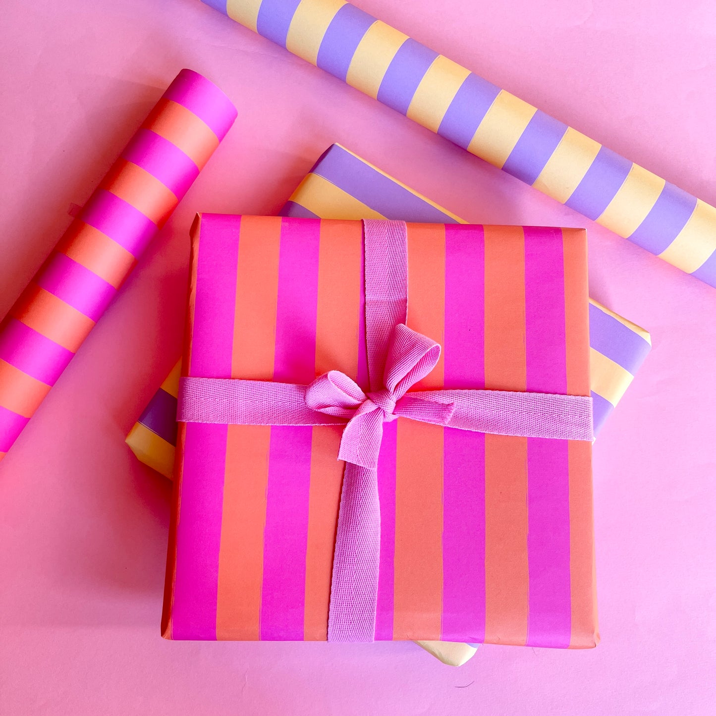 Luxury Candy Cane Bright Striped Christmas Wrapping Paper