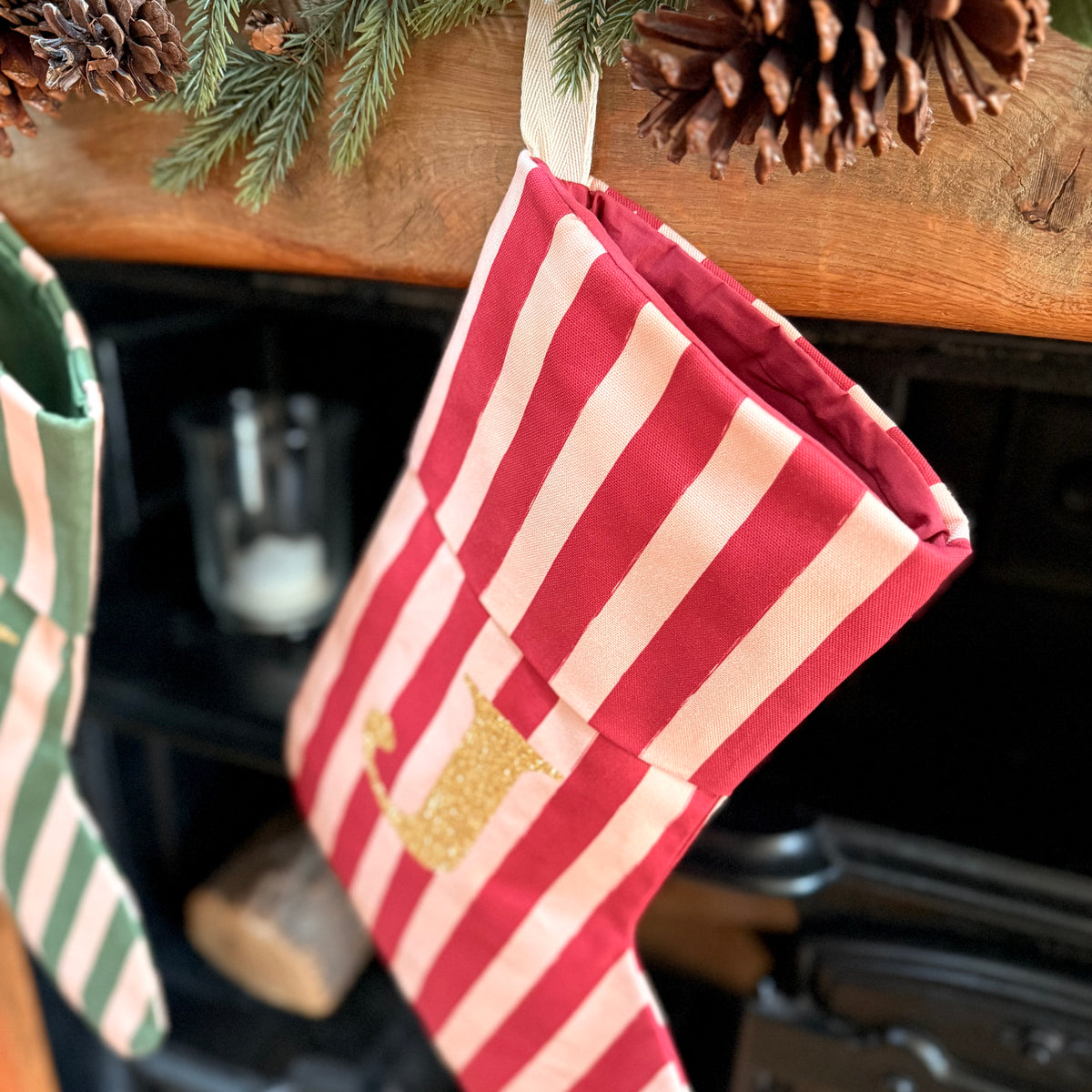 Personalised Luxury Striped Christmas Stocking