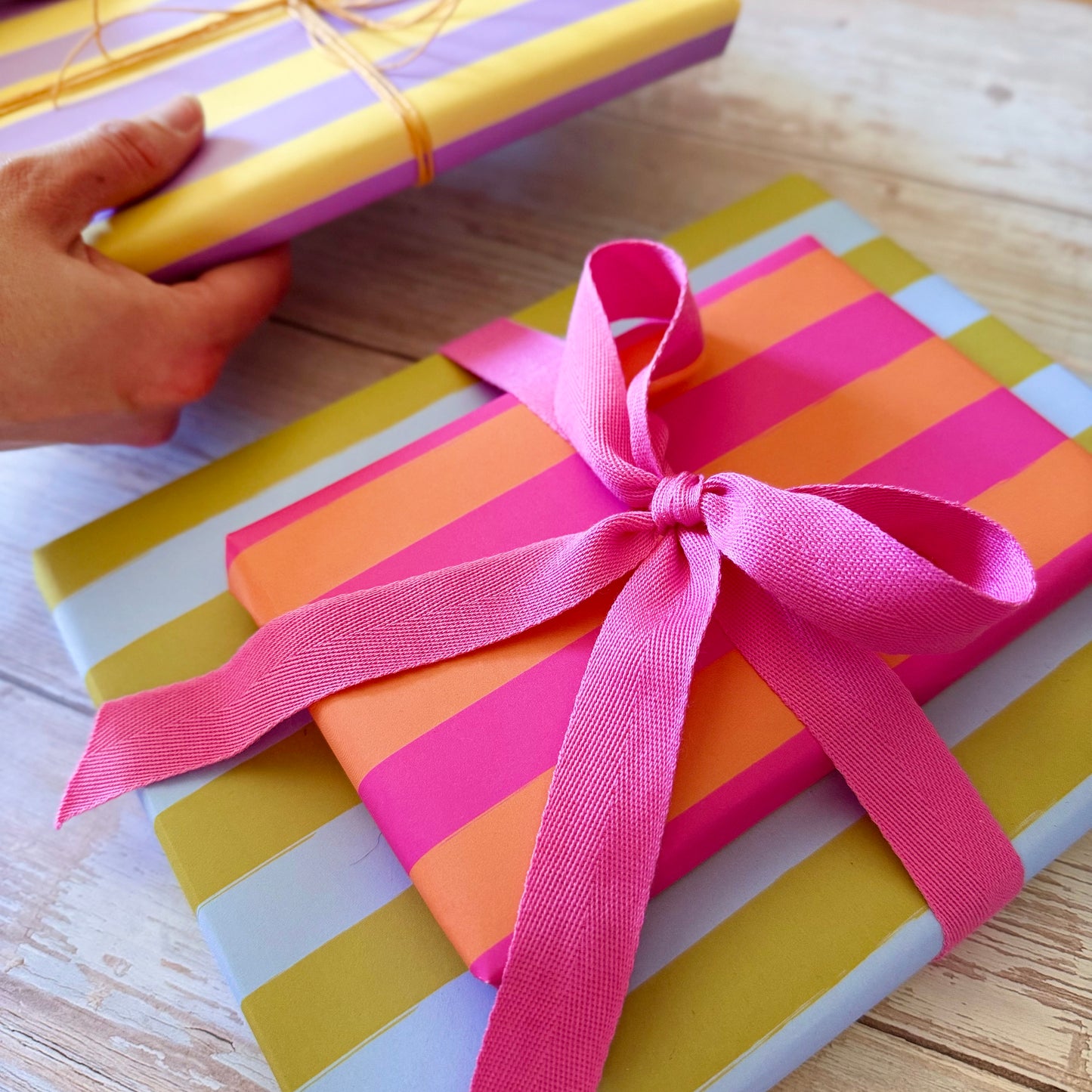 Luxury Candy Cane Bright Striped Christmas Wrapping Paper
