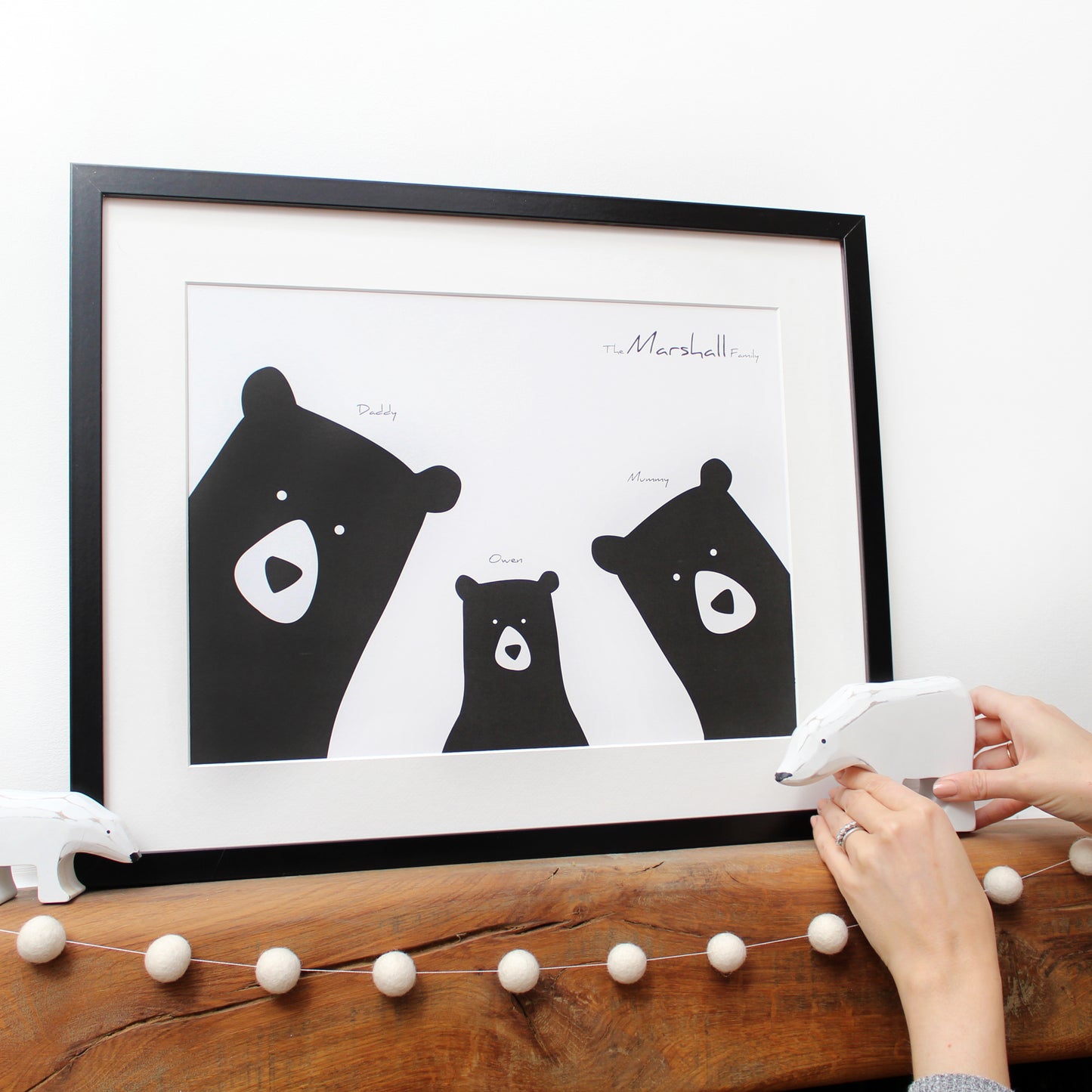 Personalised Bear Family Selfie Print