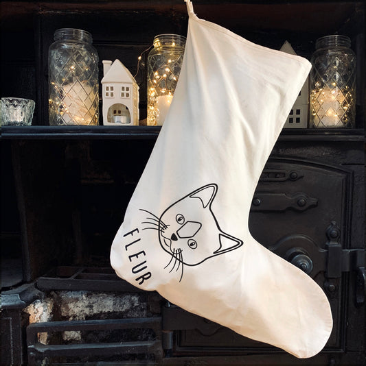 Personalised Cat Christmas Stocking