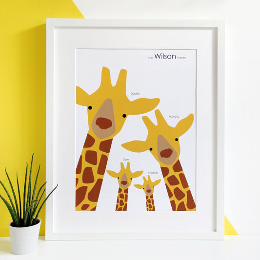 Giraffe Family Selfie Print