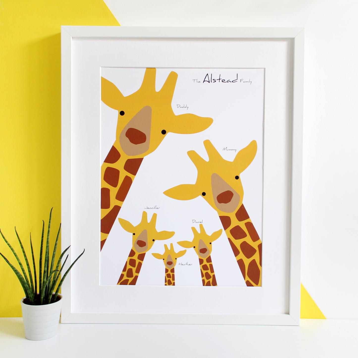 Giraffe Family Selfie Print