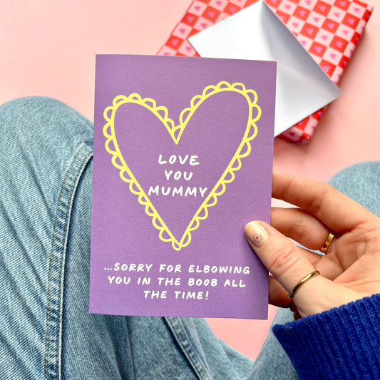Funny Elbowing Boob, Mother's Day Card