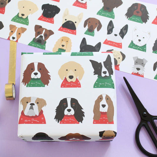 Christmas Jumper dog wrapping paper (x 2 sheets)
