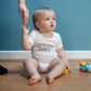 Personalised Littlest Surname Baby Grow or New Baby Gift Set
