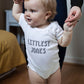 Personalised Littlest Surname Baby Grow or New Baby Gift Set