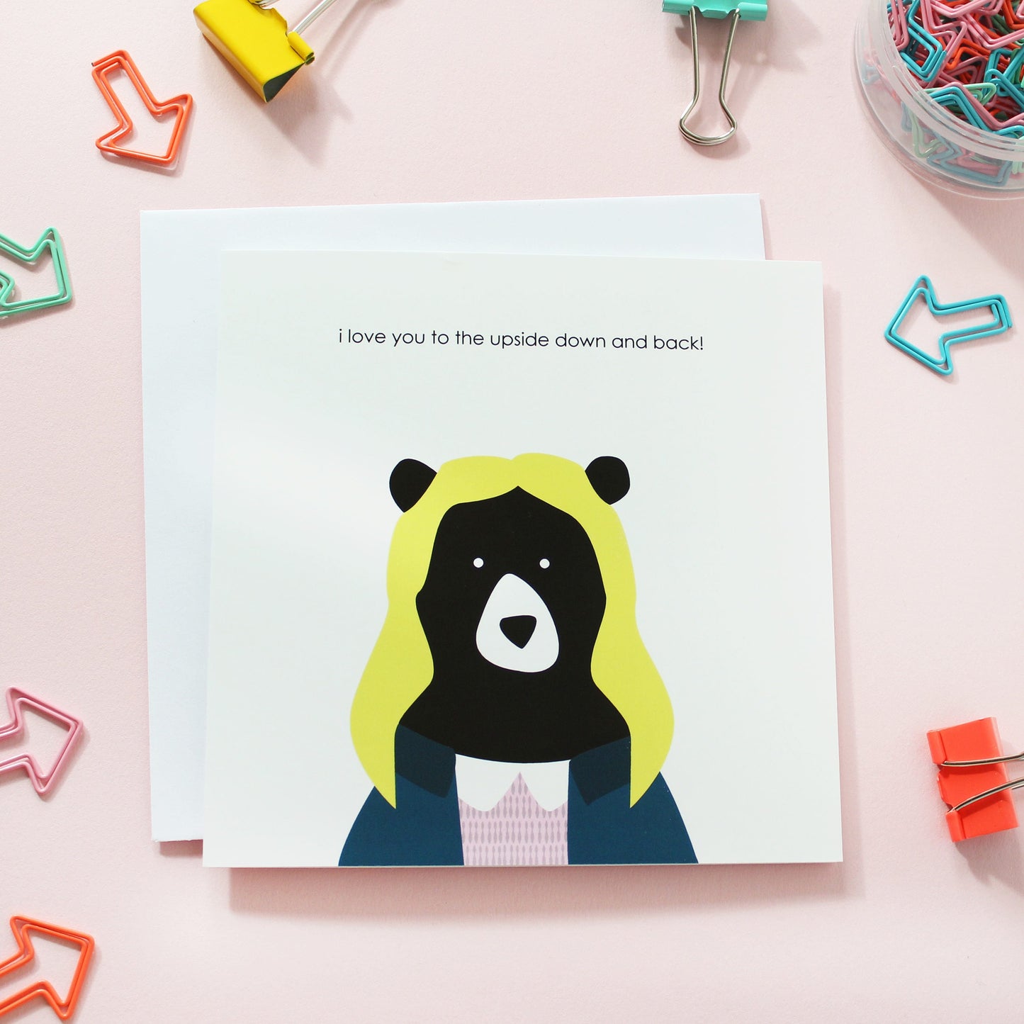 I Love You To The Upside Down And Back, Bear Card