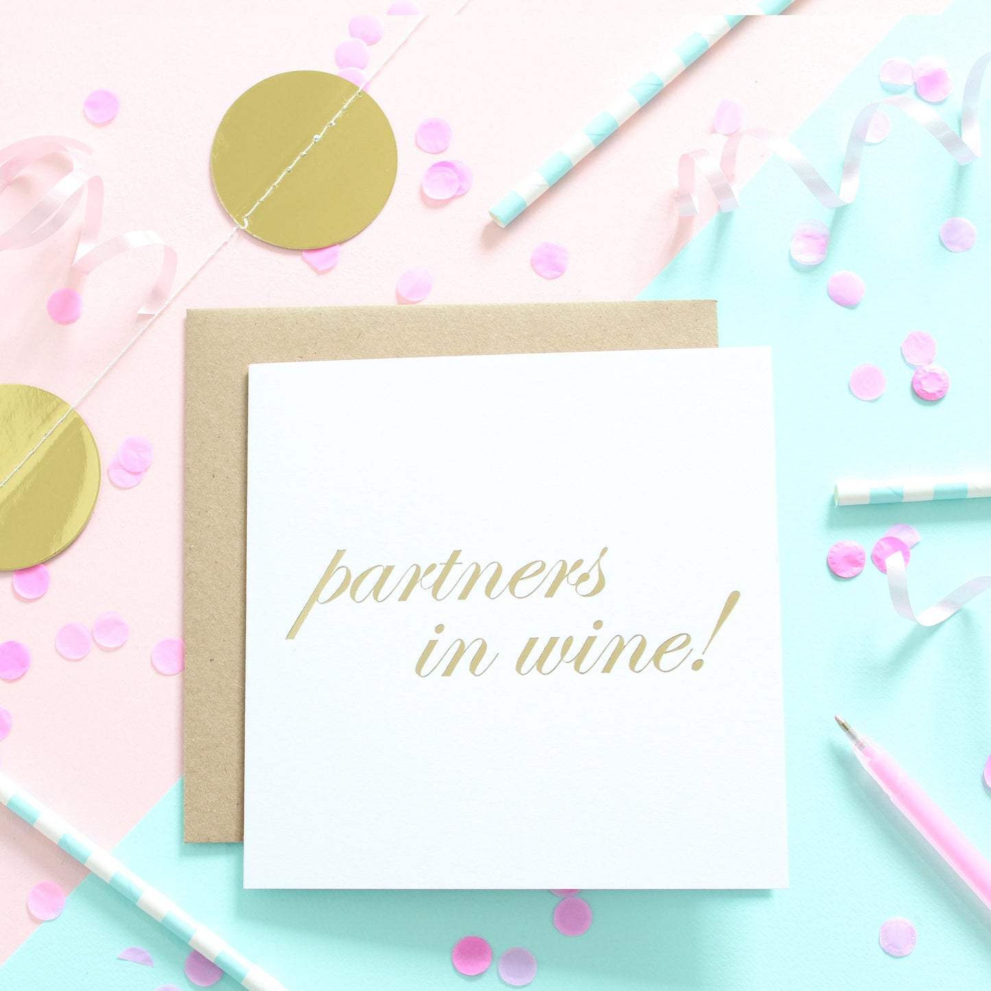 Partners in Wine Gold Foil Card