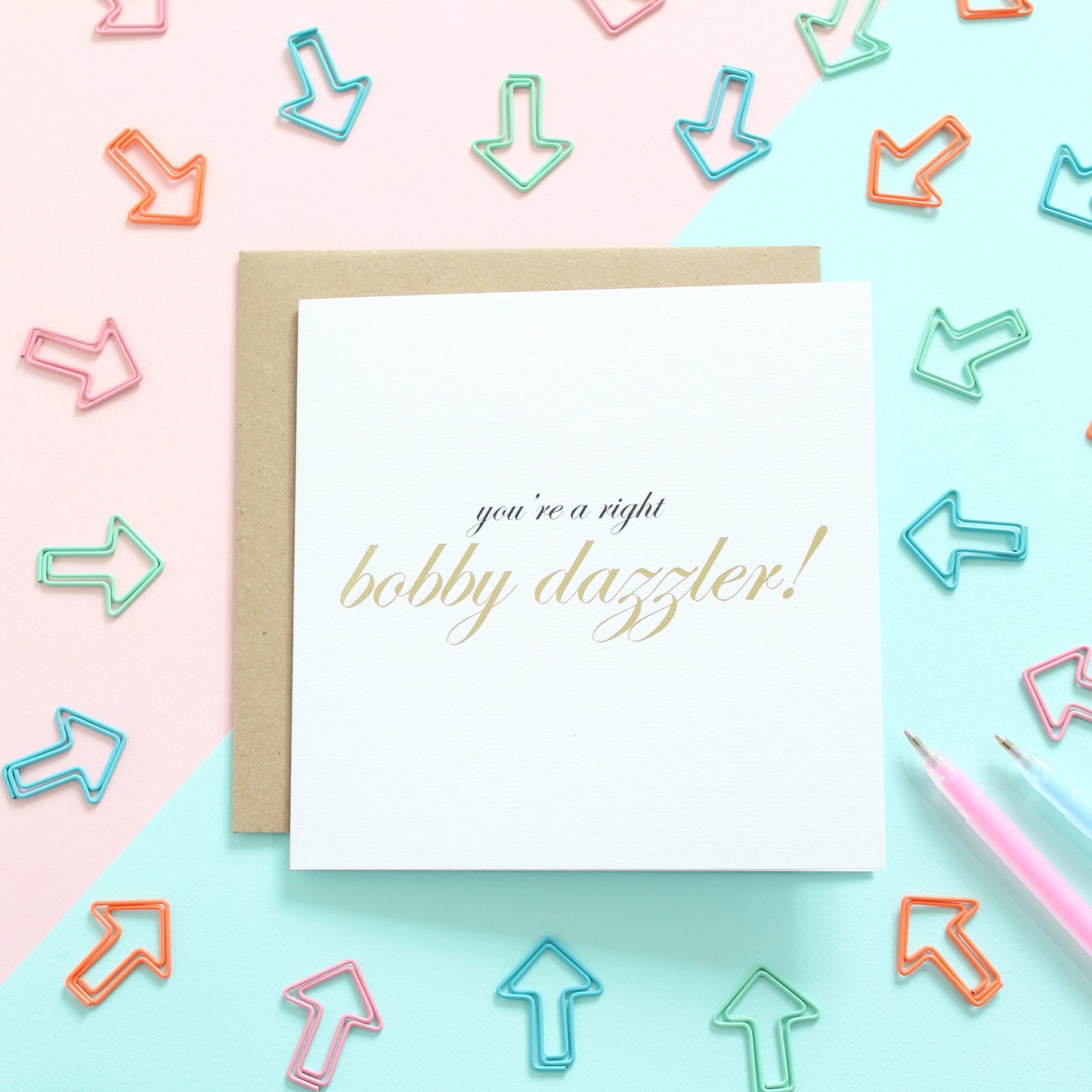 Bobby Dazzler Anniversary Gold Foiled Card