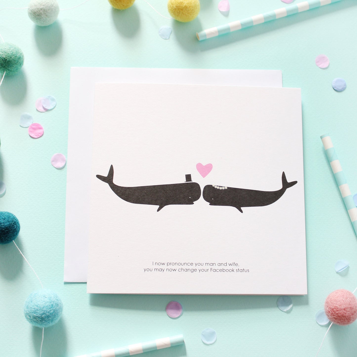 Mr & Mrs  Wedding Day Whale Card