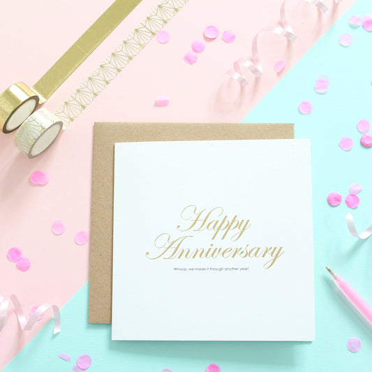 Funy Anniversary Gold Foil Card
