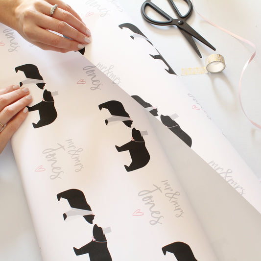 Personalised Bear Wedding Wrapping Paper