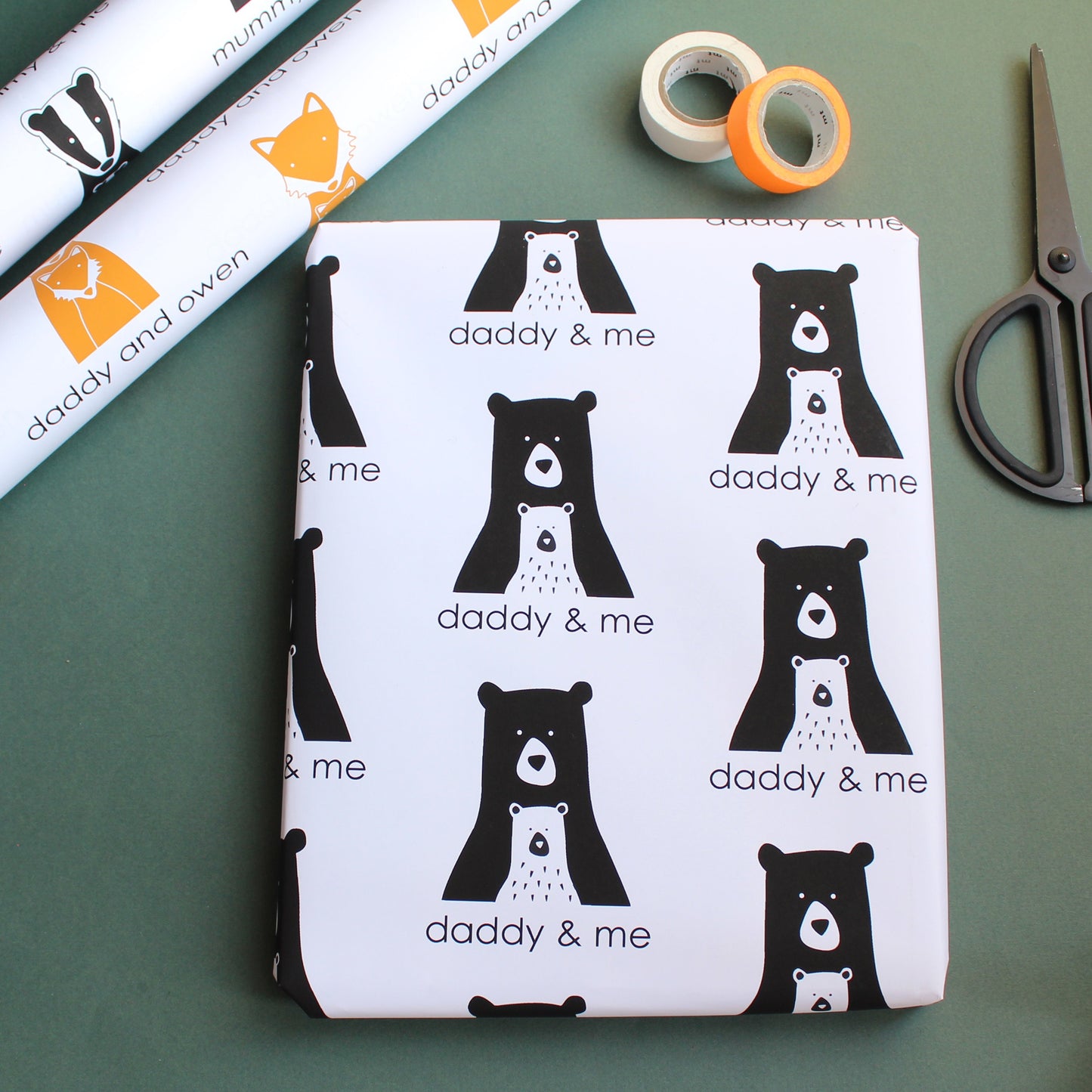 Personalised Mummy / Daddy and Me Animal Wrapping Paper