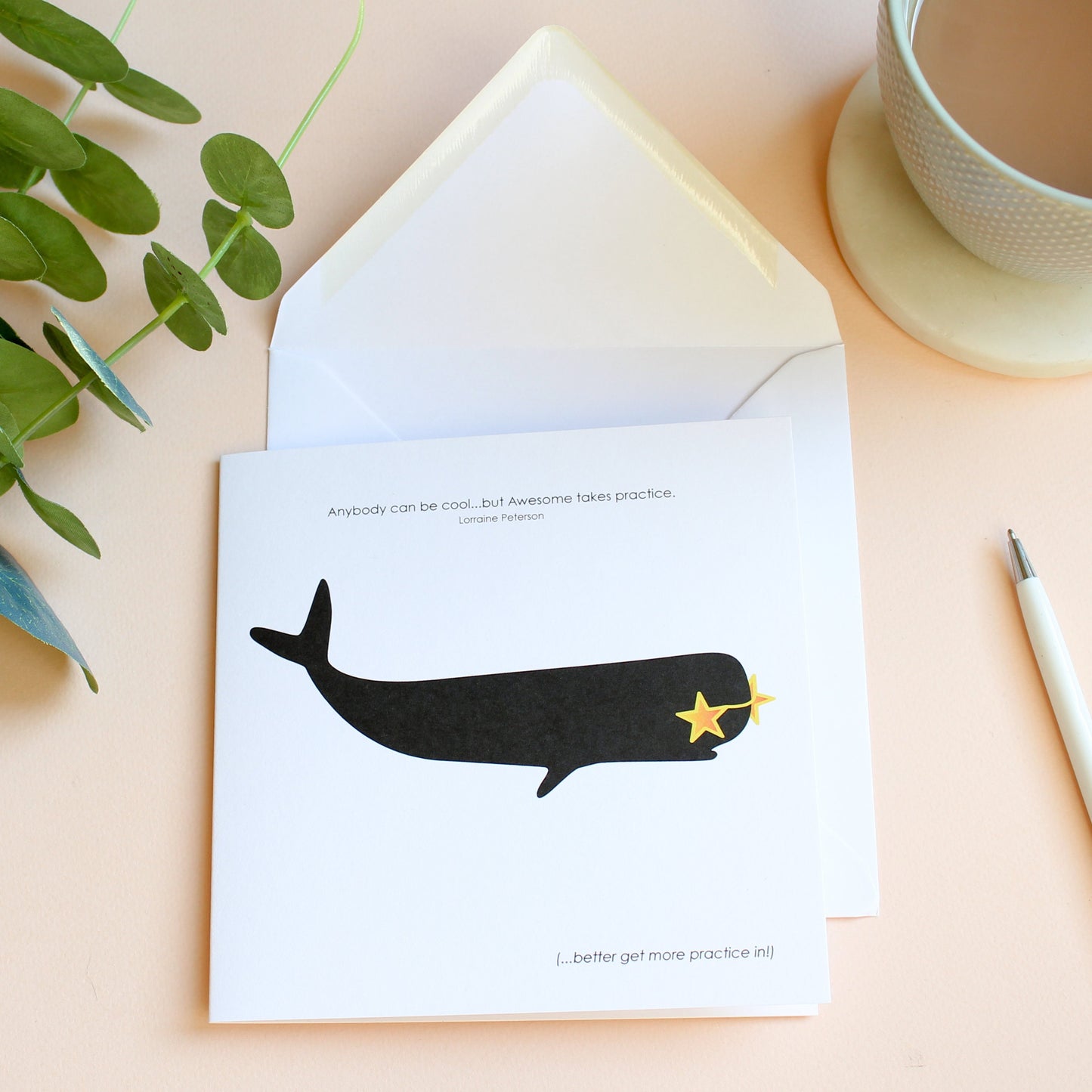 Awesome Takes Practice - Whale Birthday Card