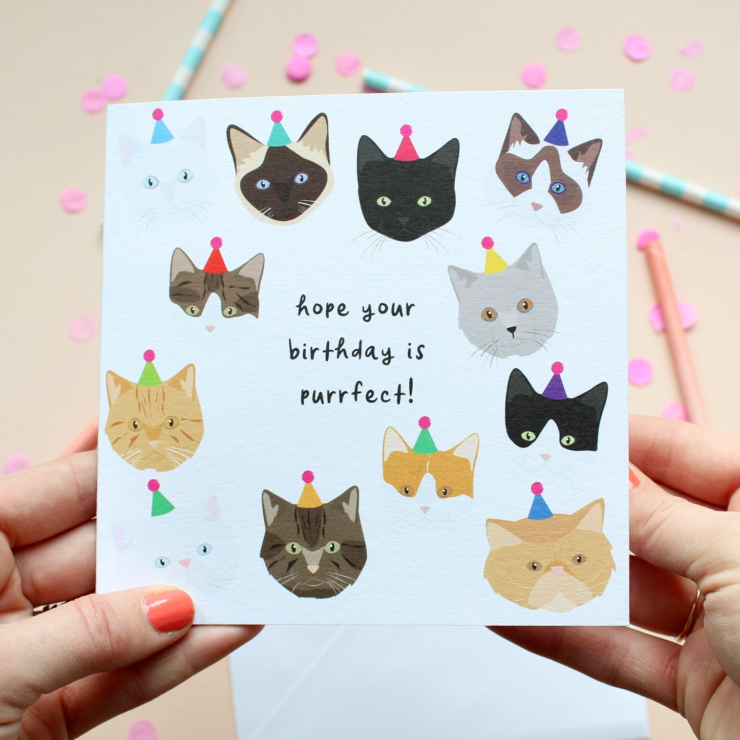 Cat Fur baby Birthday Card