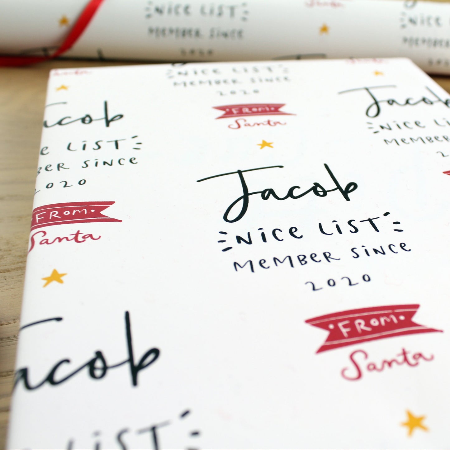 Personalised 'Nice List' Christmas Wrapping Paper