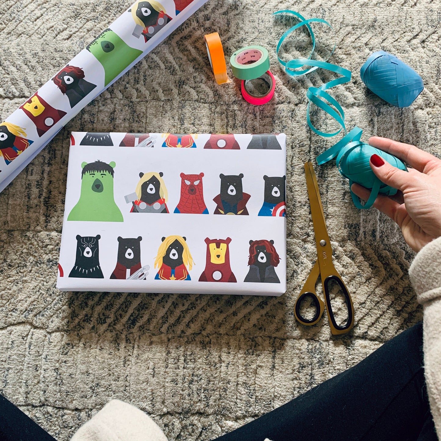 Superhero Bears Wrapping Paper