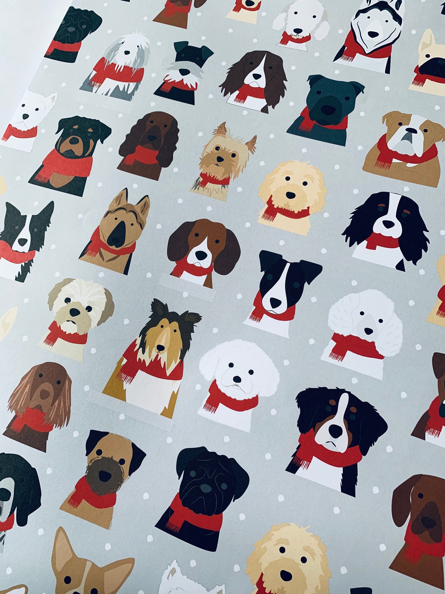 Snowy Christmas Dog Wrapping Paper