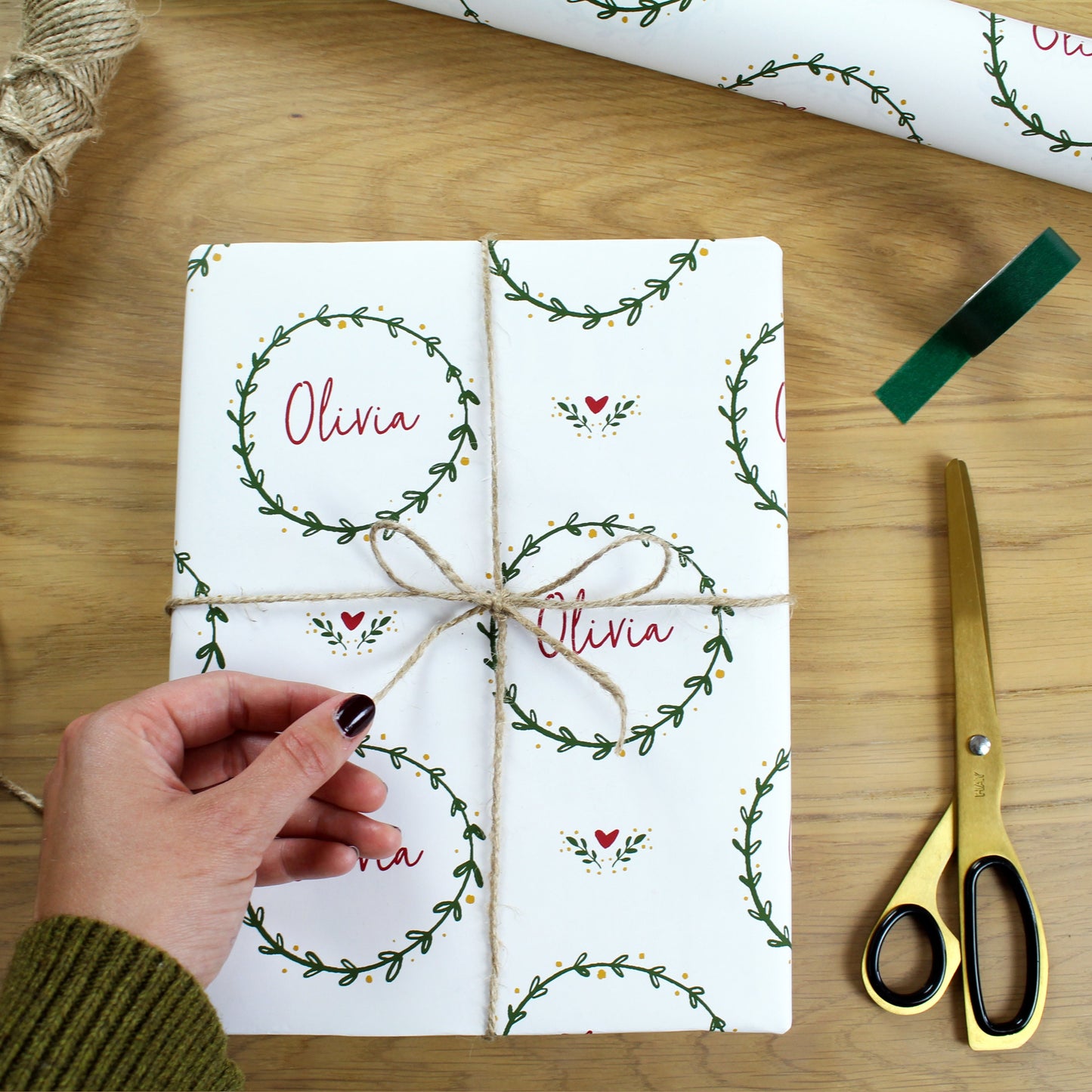 Personalised Botanical Name, Christmas Wrapping Paper