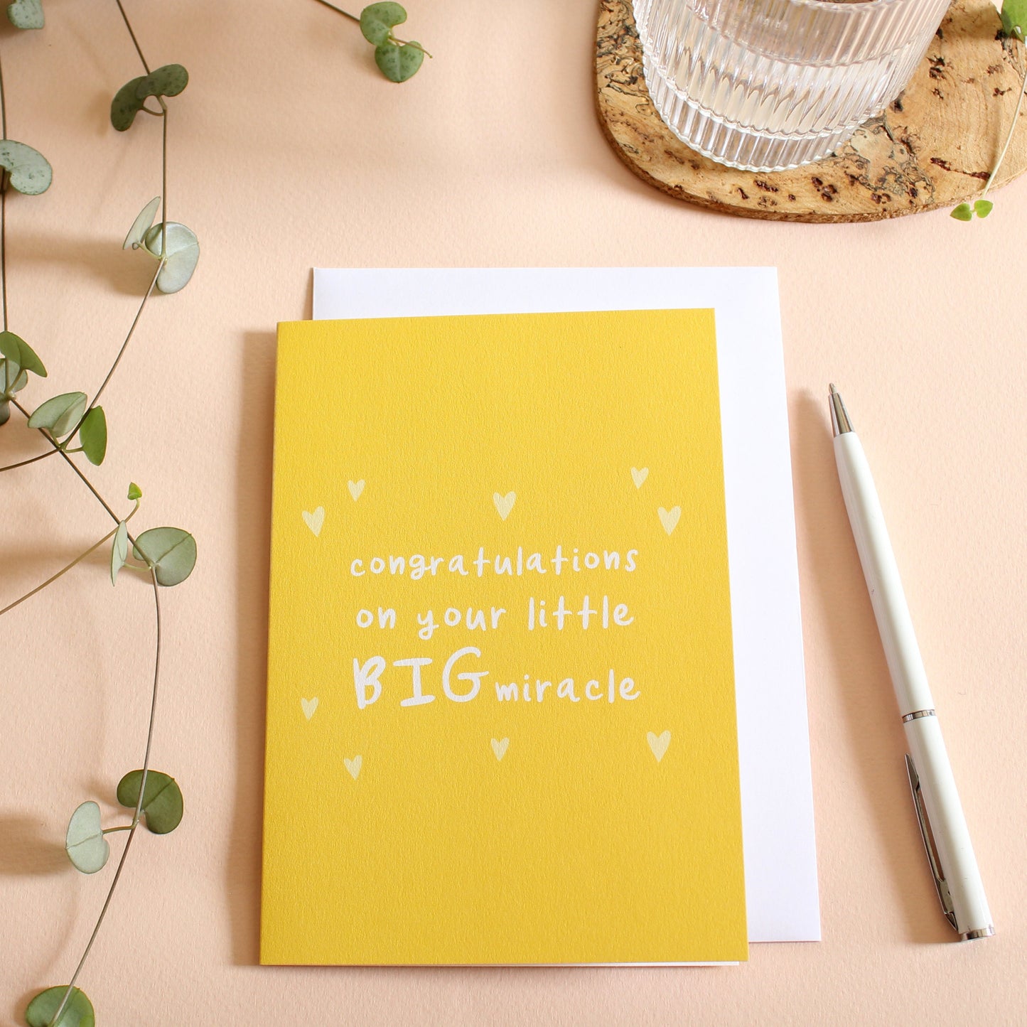 Congratulations on your little big miracle, Wordy Card /new baby card