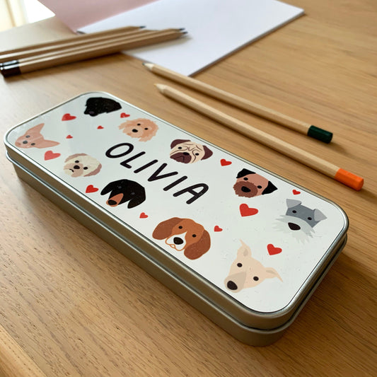 Personalised Dog, Tinned Pencil Case