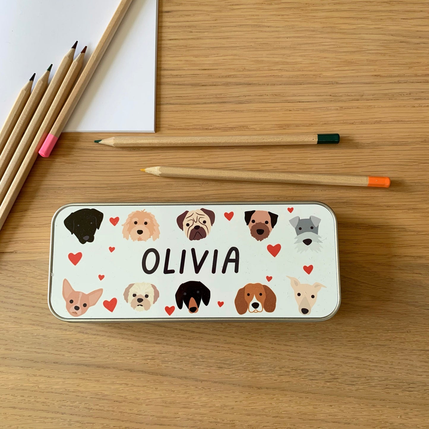 Personalised Dog, Tinned Pencil Case