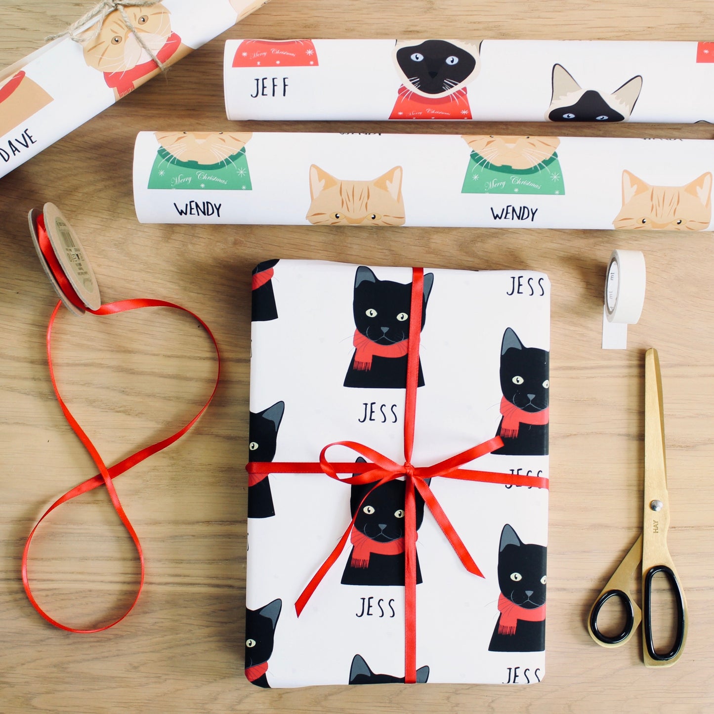 Personalised Cat Christmas Wrapping Paper