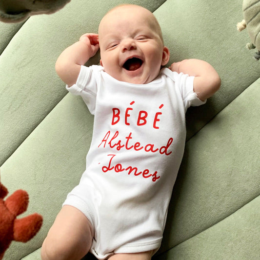 Personalised Bébé Surname Babygrow