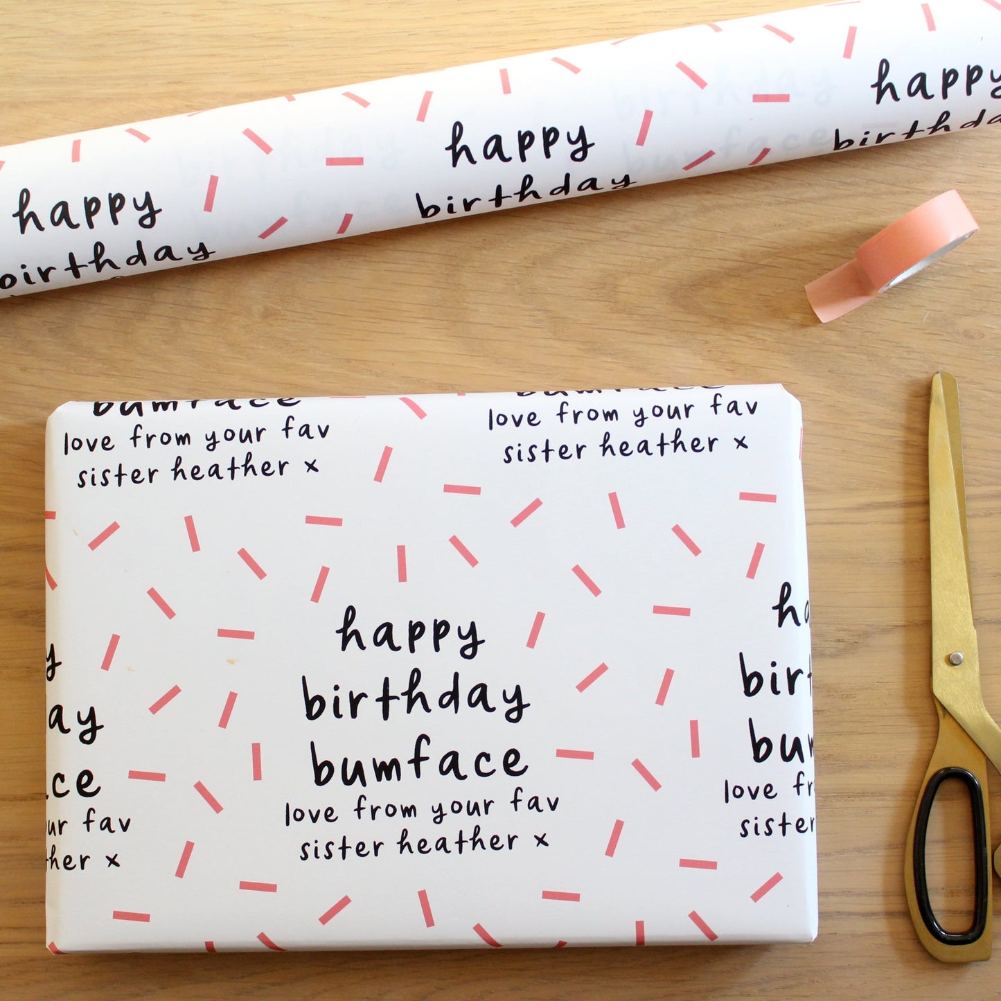Personalised Happy Birthday Bumface Wrapping Paper