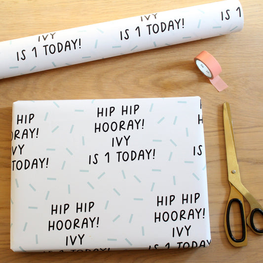 Hip hip hooray! Personalised Birthday Wrapping Paper