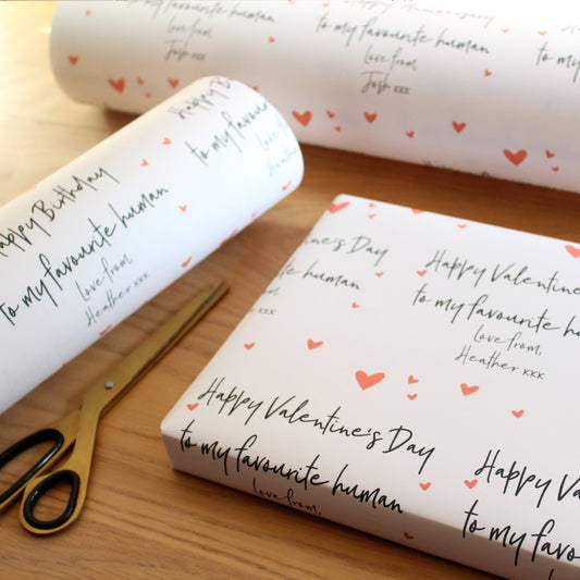 Personalised favourite person wrapping paper