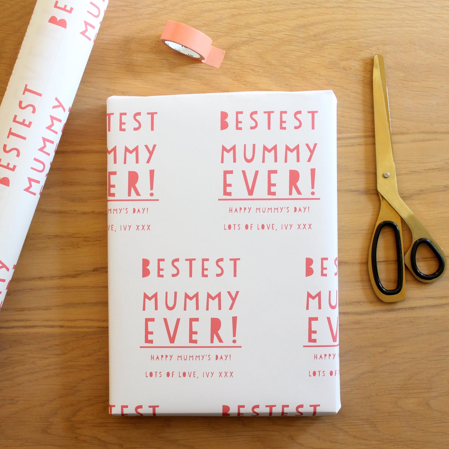 Personalised Bestest Daddy or Mummy Wrapping Paper