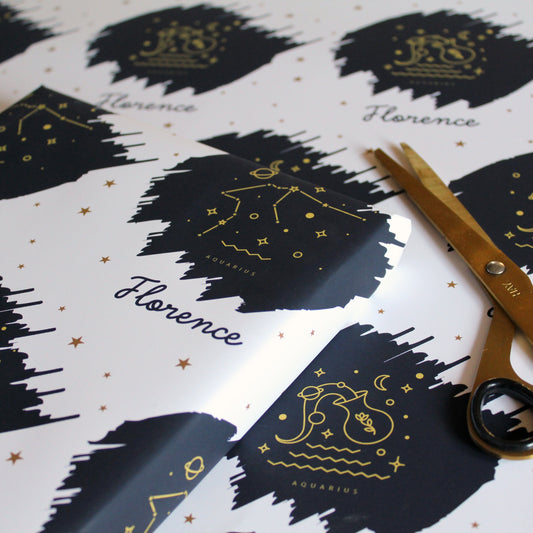 Personalised Zodiac Sign or Zodiac Constellation  Wrapping Paper