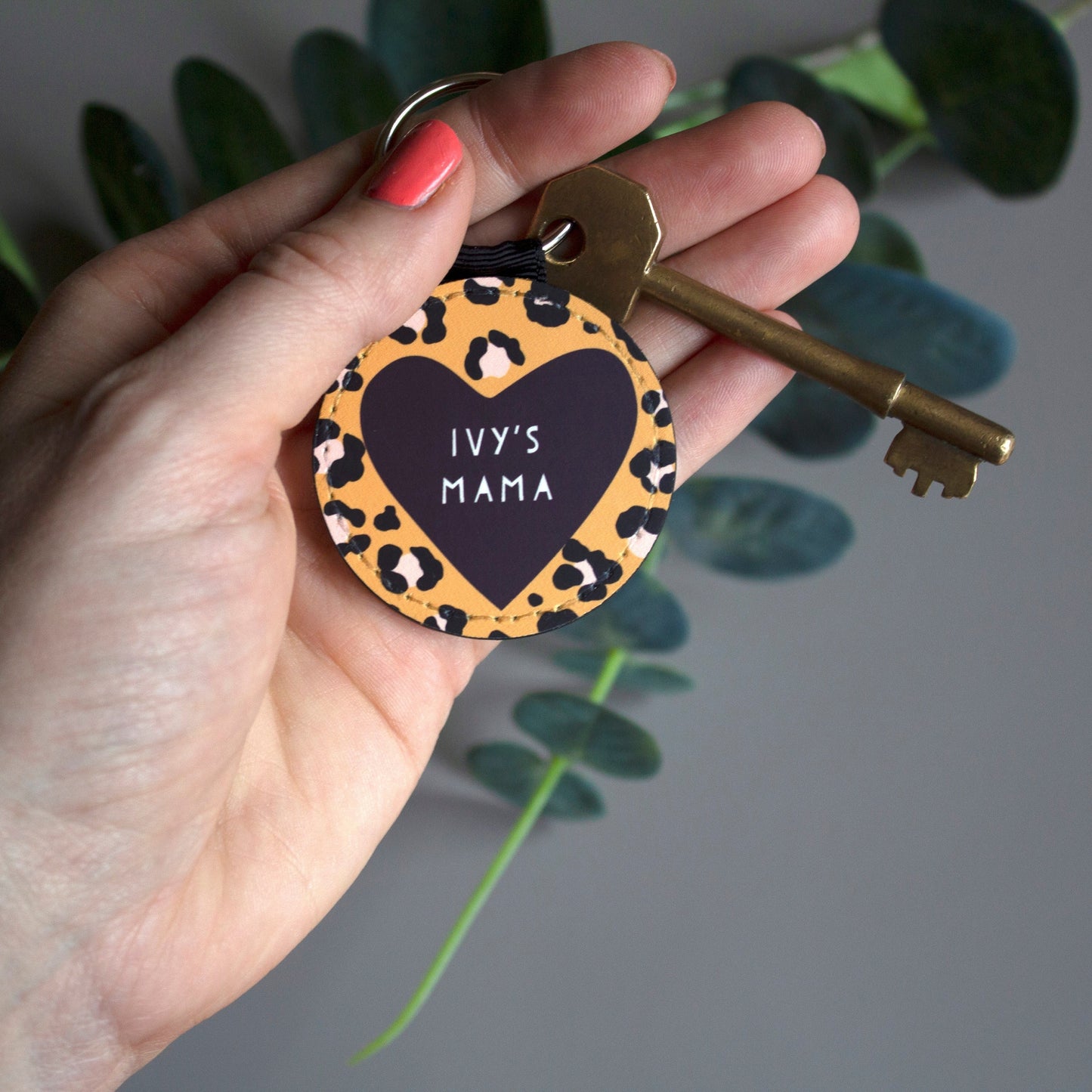 Personalised Leopard / Colour Pop  Print Key rings