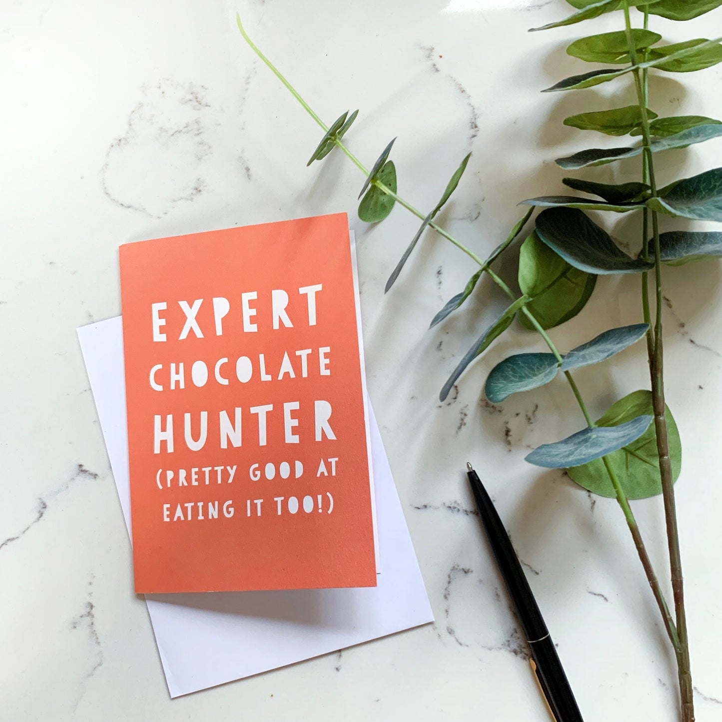 Funny Easter Chocolate Hunter, Wordy Card