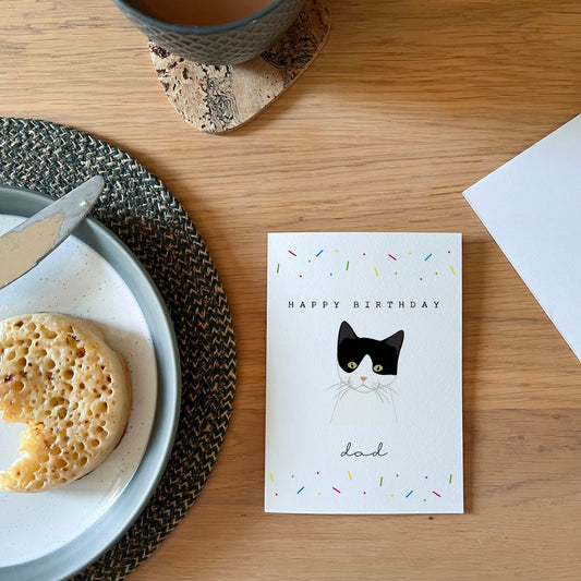 Personalised Cat Confetti Birthday Card