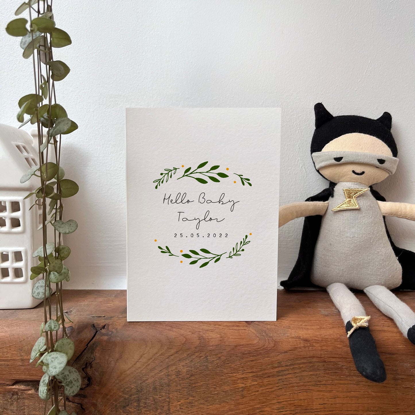 Personalised Botanical New Baby  Card