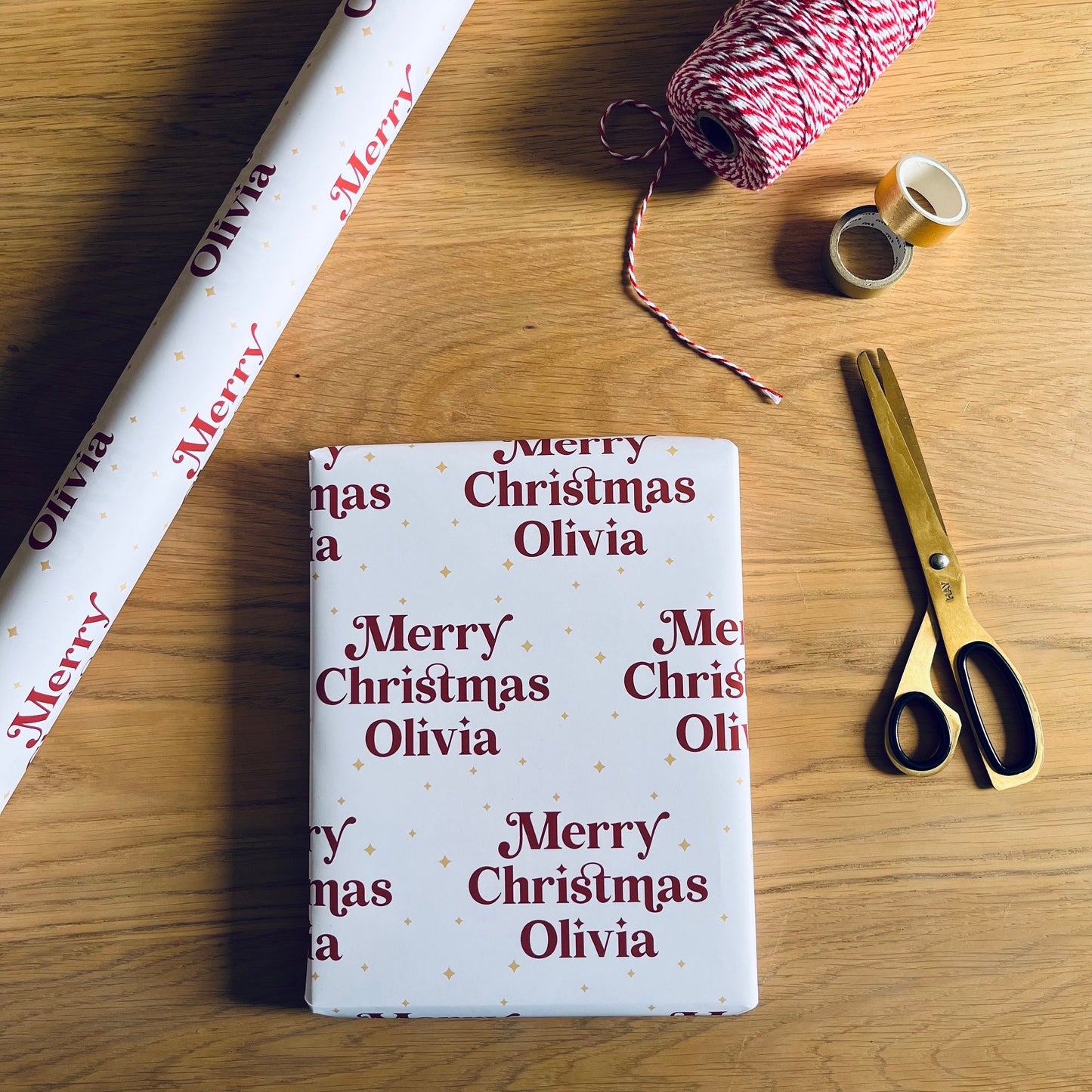 Personalised Merry Christmas Name Wrapping Paper