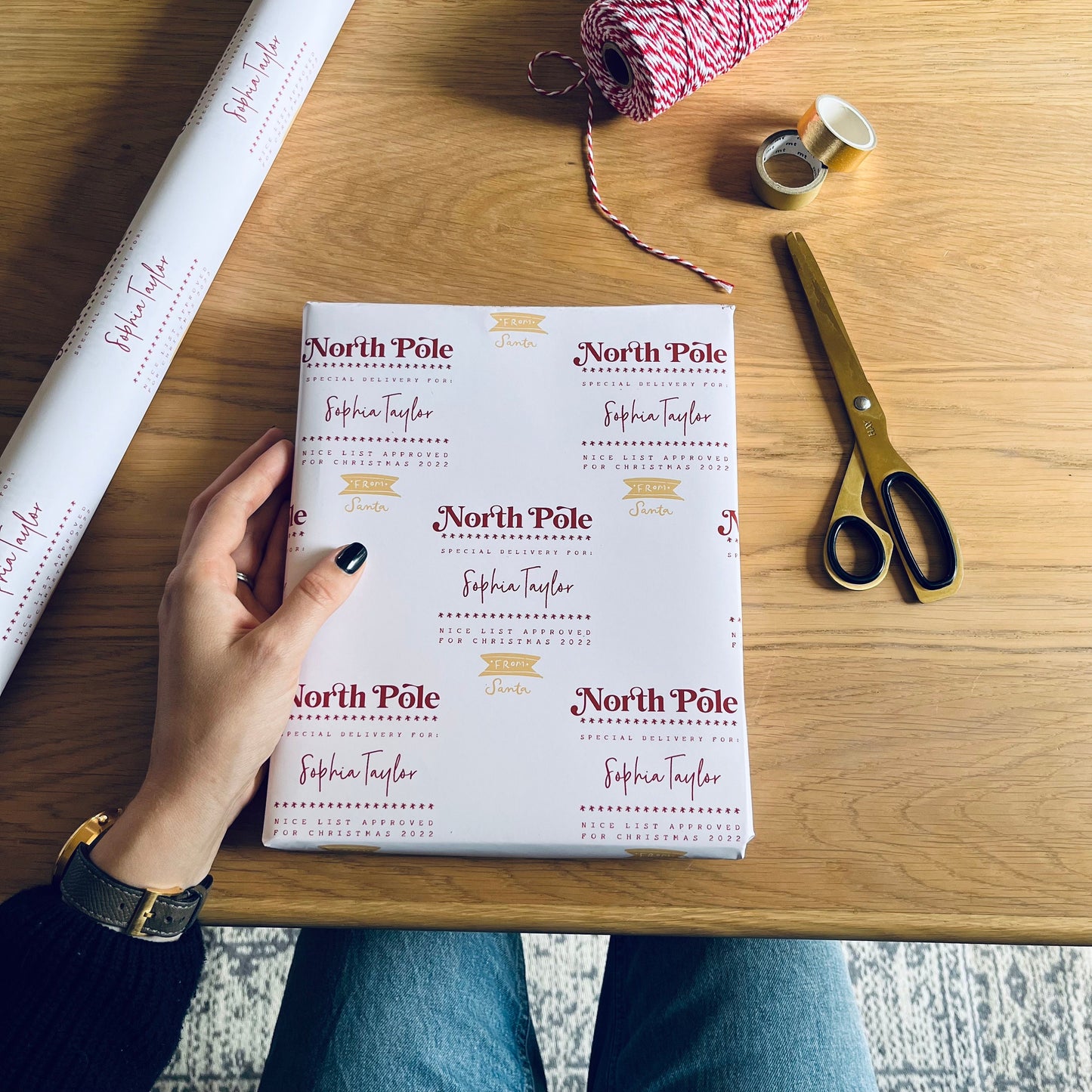 Personalised North Pole Delivery, Christmas Wrapping Paper