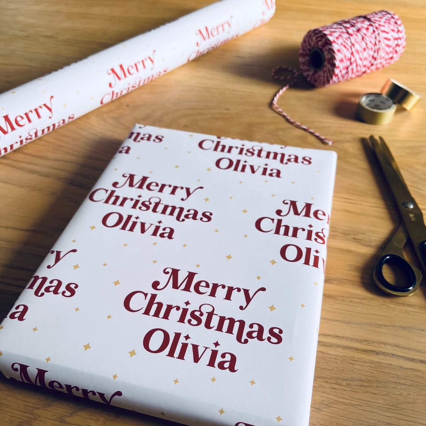 Personalised Merry Christmas Name Wrapping Paper