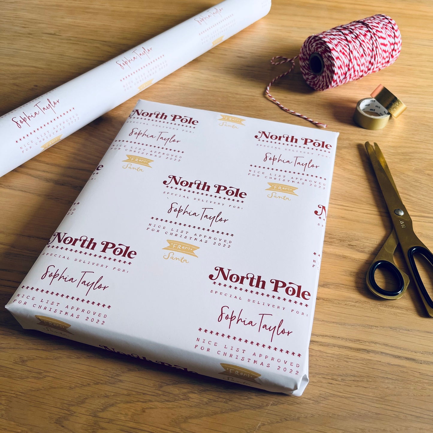 Personalised North Pole Delivery, Christmas Wrapping Paper