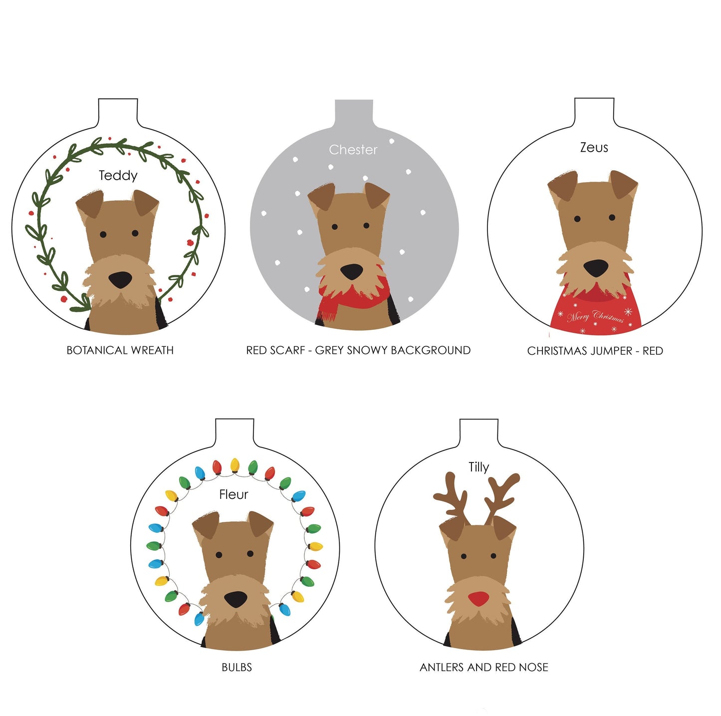 Personalised Dog Bauble / Christmas Tree Ornament